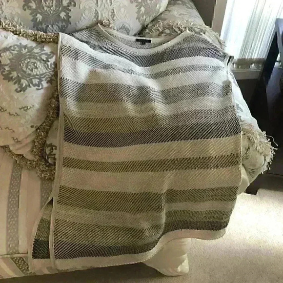 Lafayette 148 New York Knit Dress Shift  Striped Neutral Metallic Fiber - Picture 4 of 8